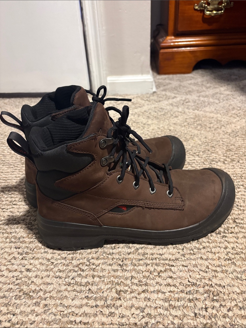 Red Wing Shoes Brown Nubuck Lace-Up Work Boots